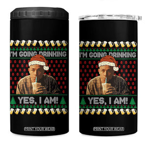 Funny Ed Gein Drinking Wine 4 in 1 Can Cooler Tumbler Im Going Drinking Yes I Am Christmas Meme TS02 One Size: 16 oz Black Print Your Wear