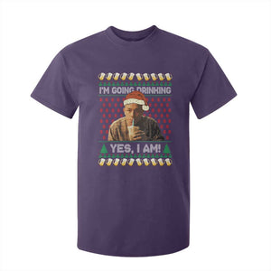 Funny Ed Gein Drinking Wine T Shirt For Kid Im Going Drinking Yes I Am Christmas Meme TS02 Purple Print Your Wear