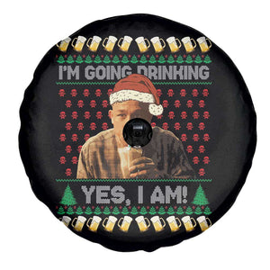 Funny Ed Gein Drinking Wine Spare Tire Cover Im Going Drinking Yes I Am Christmas Meme TS02 Print Your Wear