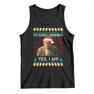 Funny Ed Gein Drinking Wine Tank Top Im Going Drinking Yes I Am Christmas Meme - Print Your Wear