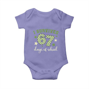 I Survived 67 Days of School Baby Onesie Funny Six Seven Meme Students Teacher Celebration TS02 Violet Print Your Wear