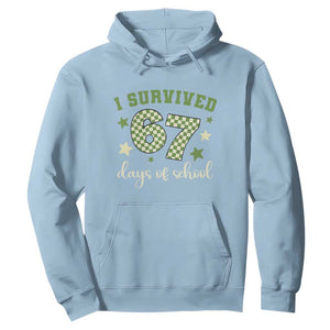 I Survived 67 Days of School Hoodie Funny Six Seven Meme Students Teacher Celebration TS02 Light Blue Print Your Wear