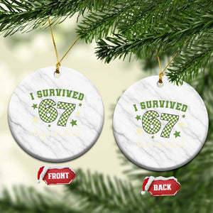 I Survived 67 Days of School Ceramic Ornament Funny Six Seven Meme Students Teacher Celebration TS02 1pc White Marble Print Your Wear