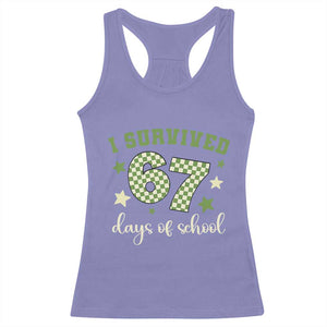 I Survived 67 Days of School Racerback Tank Top Funny Six Seven Meme Students Teacher Celebration TS02 Violet Print Your Wear