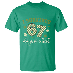 I Survived 67 Days of School T Shirt Funny Six Seven Meme Students Teacher Celebration TS02 Irish Green Print Your Wear