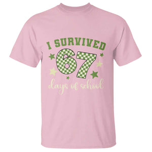 I Survived 67 Days of School T Shirt Funny Six Seven Meme Students Teacher Celebration TS02 Light Pink Print Your Wear