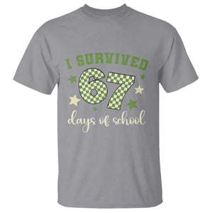I Survived 67 Days of School T Shirt Funny Six Seven Meme Students Teacher Celebration TS02 Sport Gray Print Your Wear