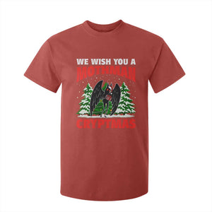 Mothman Christmas T Shirt For Kid We Wish You A Mothman Cryptmas Cryptid Cryptidcore TS02 Red Print Your Wear