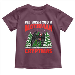 Mothman Christmas Toddler T Shirt We Wish You A Mothman Cryptmas Cryptid Cryptidcore TS02 Maroon Print Your Wear