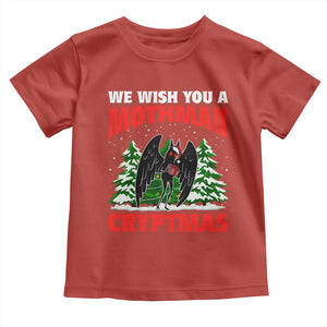Mothman Christmas Toddler T Shirt We Wish You A Mothman Cryptmas Cryptid Cryptidcore TS02 Red Print Your Wear