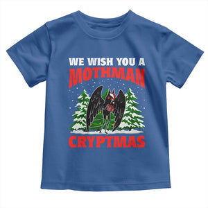 Mothman Christmas Toddler T Shirt We Wish You A Mothman Cryptmas Cryptid Cryptidcore TS02 Royal Blue Print Your Wear