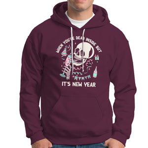 Drinking Skeleton Hoodie When You're Dead Inside But It's New Year TS02 Maroon Printyourwear