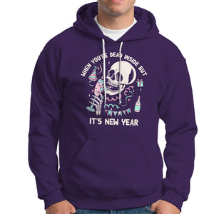 Drinking Skeleton Hoodie When You're Dead Inside But It's New Year TS02 Purple Printyourwear