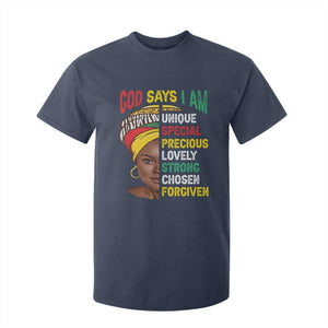 Proud Black Woman T Shirt For Kid God Says I Am Melanin Girl Pride TS02 Navy Print Your Wear