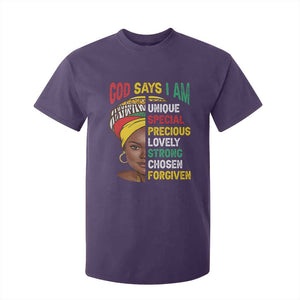 Proud Black Woman T Shirt For Kid God Says I Am Melanin Girl Pride TS02 Purple Print Your Wear