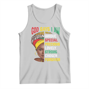 Proud Black Woman Tank Top God Says I Am Melanin Girl Pride TS02 Ash Print Your Wear