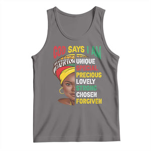 Proud Black Woman Tank Top God Says I Am Melanin Girl Pride TS02 Deep Heather Print Your Wear