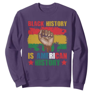 Black History Is American History Sweatshirt Patriotic African American Pride Raised Fist TS02 Purple Printyourwear