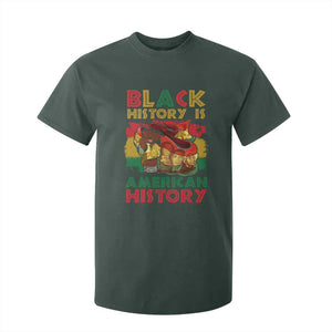 Black History Is American History T Shirt For Kid African American Pride Flag Raised Fist TS02 Dark Forest Green Print Your Wear