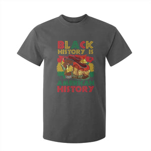 Black History Is American History T Shirt For Kid African American Pride Flag Raised Fist TS02 Dark Heather Print Your Wear
