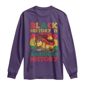 Black History Is American History Long Sleeve Shirt African American Pride Flag Raised Fist TS02 Purple Print Your Wear