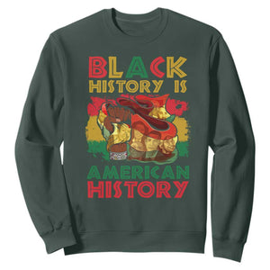 Black History Is American History Sweatshirt African American Pride Flag TS02 Dark Forest Green Printyourwear