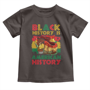 Black History Is American History Toddler T Shirt African American Pride Flag Raised Fist TS02 Dark Chocolate Print Your Wear