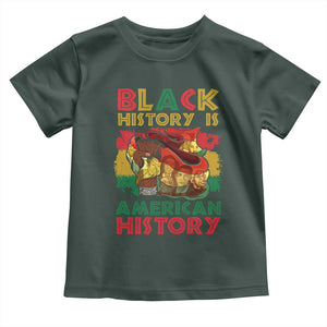Black History Is American History Toddler T Shirt African American Pride Flag Raised Fist TS02 Dark Forest Green Print Your Wear