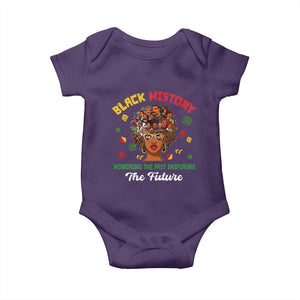 Black History Month Baby Onesie Honoring The Past Inspiring The Future African American Roots TS02 Purple Print Your Wear