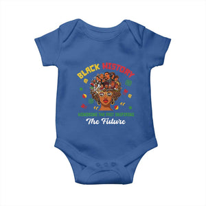 Black History Month Baby Onesie Honoring The Past Inspiring The Future African American Roots TS02 Royal Blue Print Your Wear