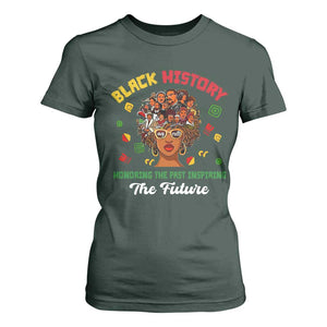 Black History Month T Shirt For Women Honoring The Past Inspiring The Future African American Roots TS02 Dark Forest Green Print Your Wear