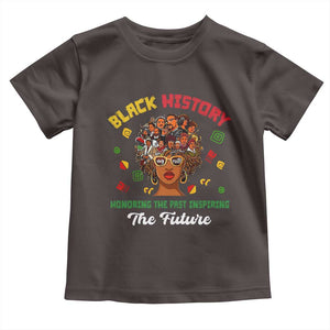 Black History Month Toddler T Shirt Honoring The Past Inspiring The Future African American Roots TS02 Dark Chocolate Print Your Wear