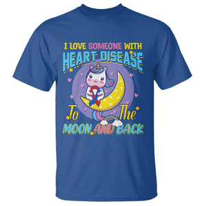 Unicorn CHD Awareness T Shirt I Love Someone With Heart Disease To The Moon & Back TS02 Royal Blue Printyourwear