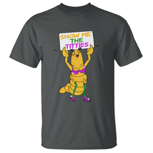 Funny Mardi Gras T Shirt Show Me The Titties Sexy Crawfish TS02 Dark Heather Printyourwear