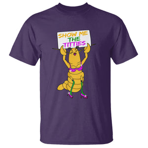Funny Mardi Gras T Shirt Show Me The Titties Sexy Crawfish TS02 Purple Printyourwear