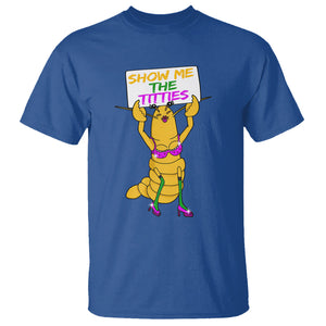 Funny Mardi Gras T Shirt Show Me The Titties Sexy Crawfish TS02 Royal Blue Printyourwear
