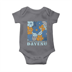 Dayenu Passover Jewish Holiday Floral Retro Baby Onesie It Would Have Been Enough Meaningful Seder Gift TS02 Charcoal Print Your Wear
