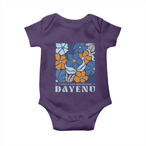 Dayenu Passover Jewish Holiday Floral Retro Baby Onesie It Would Have Been Enough Meaningful Seder Gift TS02 Purple Print Your Wear