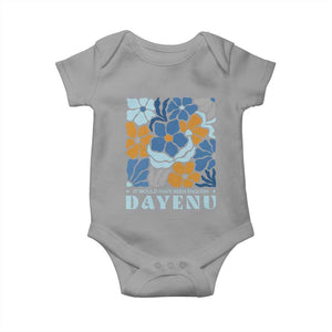 Dayenu Passover Jewish Holiday Floral Retro Baby Onesie It Would Have Been Enough Meaningful Seder Gift TS02 Sport Gray Print Your Wear