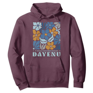 Dayenu Passover Jewish Holiday Floral Retro Hoodie It Would Have Been Enough Meaningful Seder Gift TS02 Maroon Print Your Wear