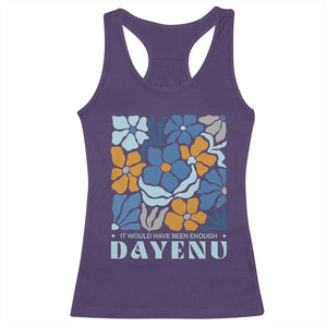 Dayenu Passover Jewish Holiday Floral Retro Racerback Tank Top It Would Have Been Enough Meaningful Seder Gift TS02 Purple Print Your Wear