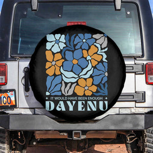 Dayenu Passover Jewish Holiday Floral Retro Spare Tire Cover It Would Have Been Enough Meaningful Seder Gift TS02 No hole Black Print Your Wear