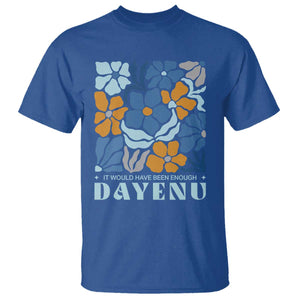 Dayenu Passover Jewish Holiday Floral Retro T Shirt It Would Have Been Enough Meaningful Seder Gift TS02 Royal Blue Print Your Wear
