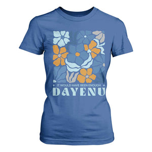 Dayenu Passover Jewish Holiday Floral Retro T Shirt For Women It Would Have Been Enough Meaningful Seder Gift TS02 Royal Blue Print Your Wear