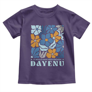 Dayenu Passover Jewish Holiday Floral Retro Toddler T Shirt It Would Have Been Enough Meaningful Seder Gift TS02 Purple Print Your Wear