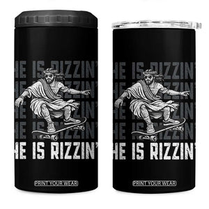 He Is Rizzin Funny Christian Easter Skateboarding Jesus Meme 4 in 1 Can Cooler Tumbler Faith Humor Trendy Youth Gift TS02 One Size: 16 oz Black Print Your Wear