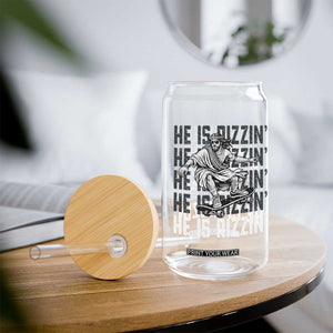 He Is Rizzin Funny Christian Easter Skateboarding Jesus Meme Glass Can Faith Humor Trendy Youth Gift TS02 Print Your Wear