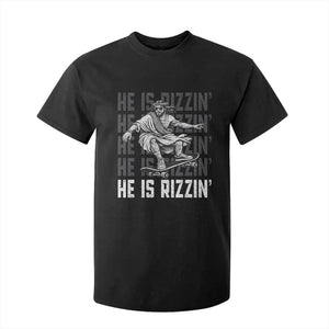 He Is Rizzin Funny Christian Easter Skateboarding Jesus Meme T Shirt For Kid Faith Humor Trendy Youth Gift TS02 Black Print Your Wear