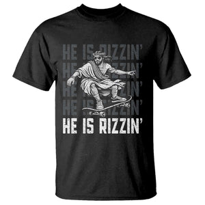 He Is Rizzin Funny Christian Easter Skateboarding Jesus Meme T Shirt Faith Humor Trendy Youth Gift TS02 Black Print Your Wear