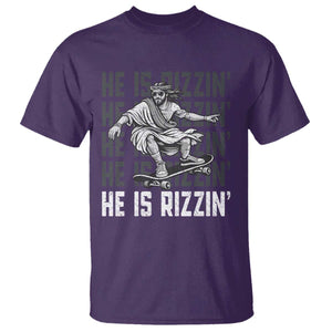He Is Rizzin Funny Christian Easter Skateboarding Jesus Meme T Shirt Faith Humor Trendy Youth Gift TS02 Purple Print Your Wear